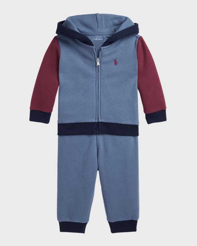 Boy's Two Toned 2-Piece Sweatsuit Set, Size 3M-24