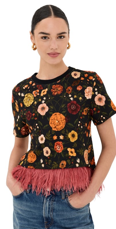 La DoubleJ La Scala Tee with Feathers Botticelli