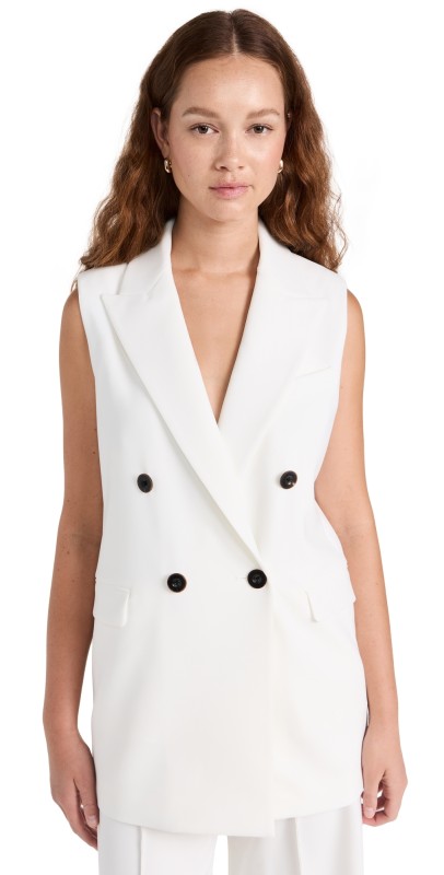 Rosetta Getty Double Breasted Vest White