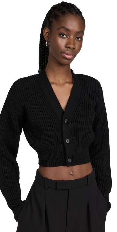 WARDROBE. NYC Crop Cardigan Black