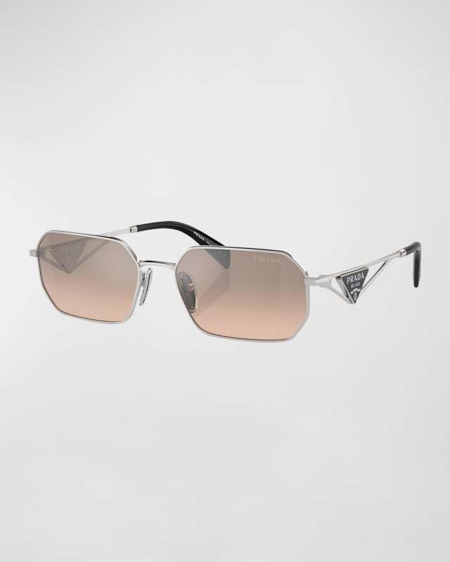 Geometric Steel Rectangle Sunglasses