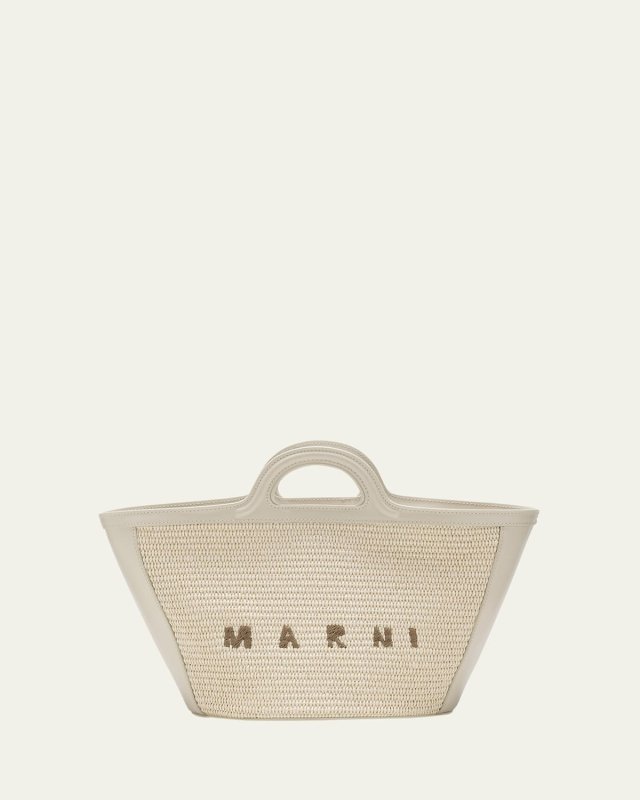 Tropicalia Straw & Leather Summer Tote Bag