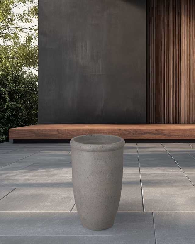 Round Lip Terrazzo Gray 22" Planter