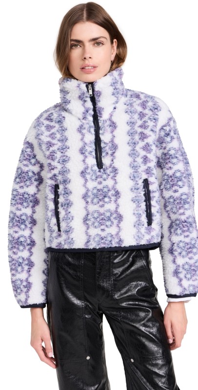 Isabel Marant Étoile Marie Sherpa Sweater Ecru/Purple