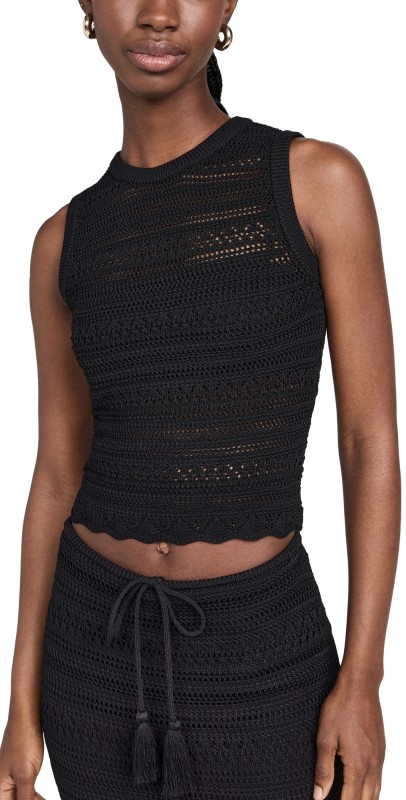 PQ Swim Crochet Top Black
