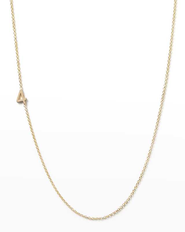 Mini Number Necklace, Yellow Gold