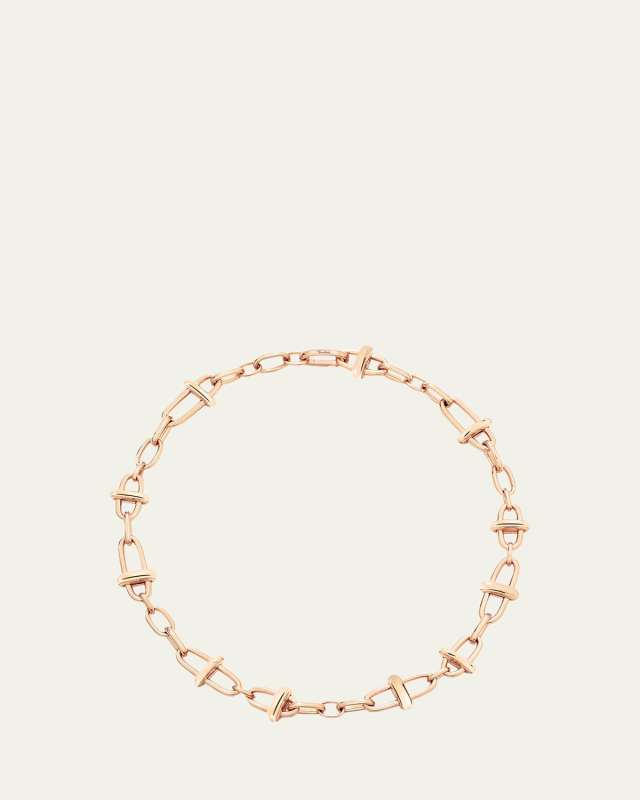 Iconica 18K Rose Gold Cross Bar Link Necklace