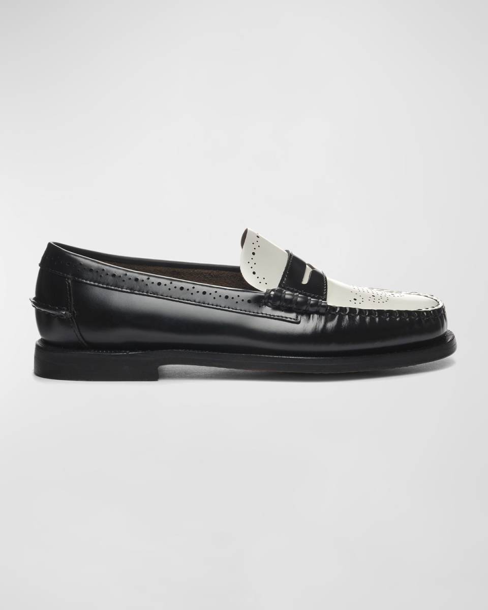 Dan Perforated Leather Penny Loafers
