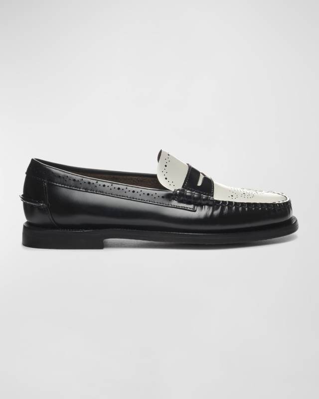 Dan Perforated Leather Penny Loafers