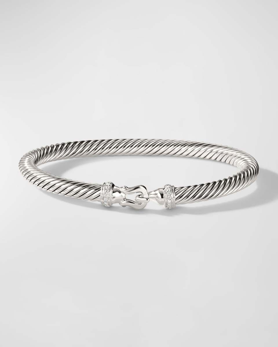 Cable Bracelet with Diamonds in Silver, 5