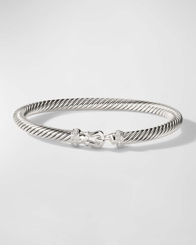 Cable Bracelet with Diamonds in Silver, 5
