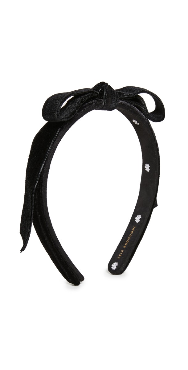 Lele Sadoughi Bardot Velvet Ribbon Slim Headband Jet