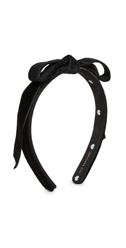Lele Sadoughi Bardot Velvet Ribbon Slim Headband Jet