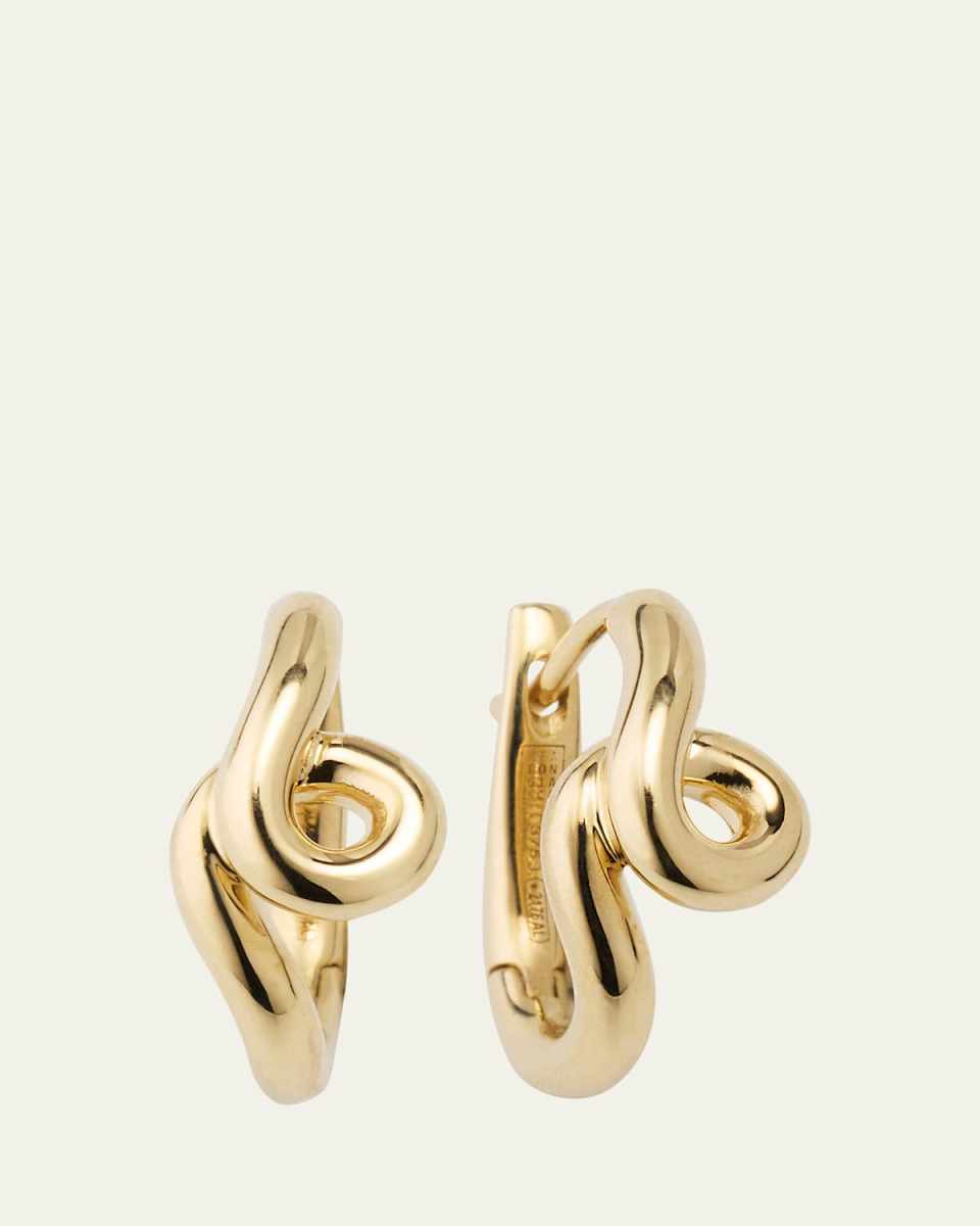 Single Wave Hoop Earrings in 9K Yellow Gold