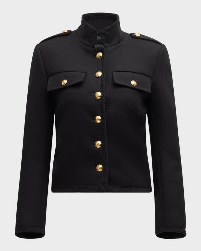 Briella Hi-Neck Cotton Military Jacket