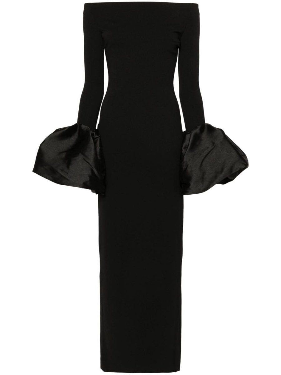 Talia oversized-cuffs gown