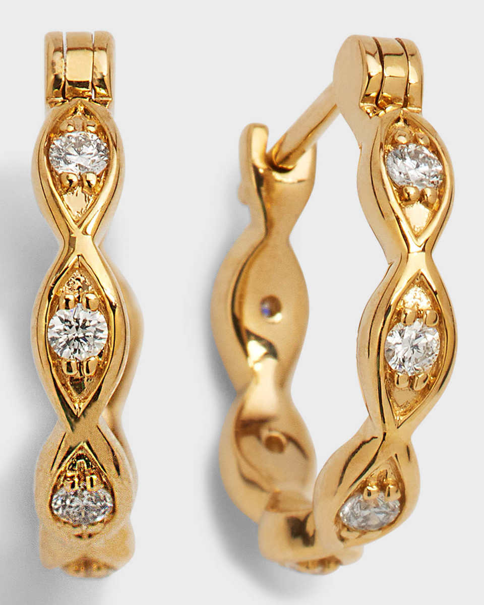 Marquis Huggie Hoop Earrings