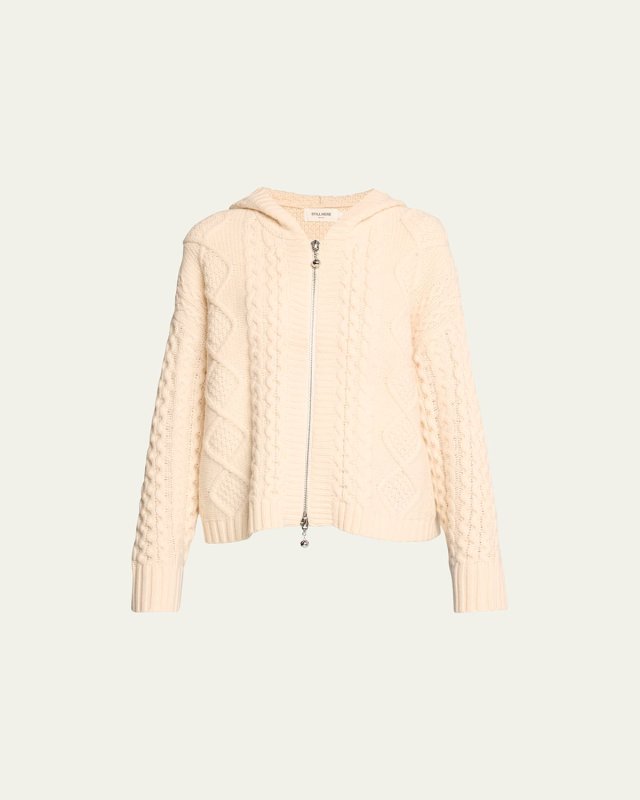 Dakota Cable-Knit Hooded Zip Sweat
