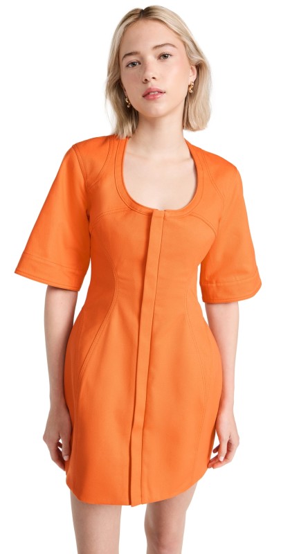 Rosie Assoulin U-Turn Dress Bright Orange
