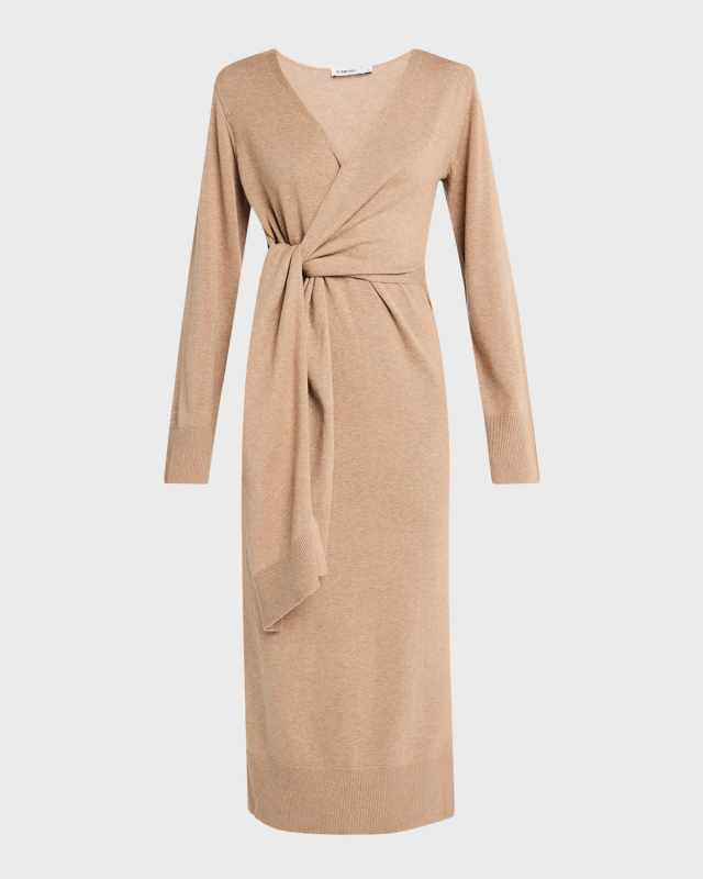 Skyla Cashmere-Blend Wrap Dress