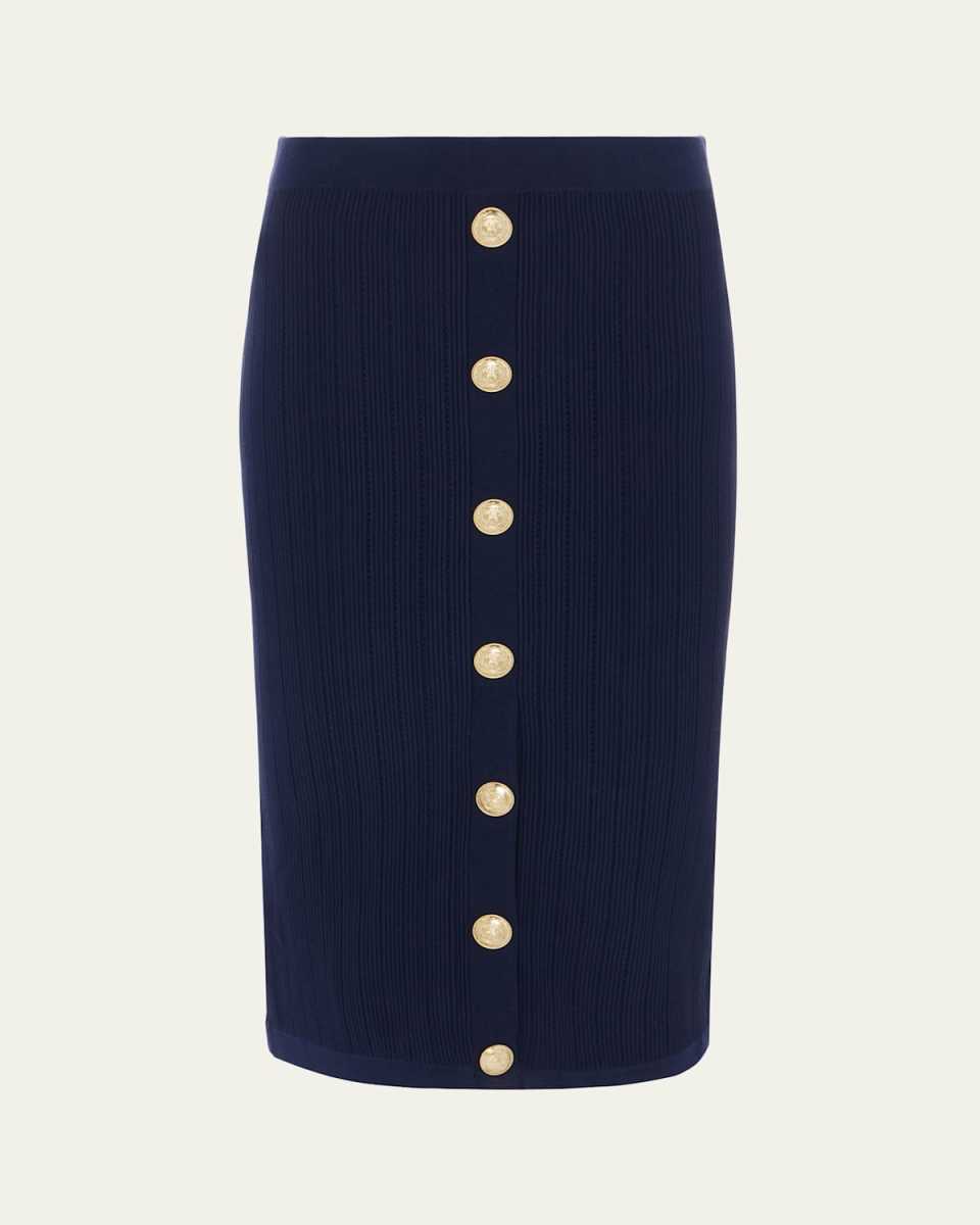 Melania Pointelle Knit Midi Skirt