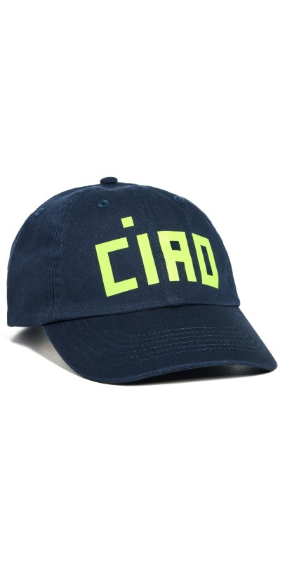 Clare V. Baseball Cap Navy/Neon Yellow