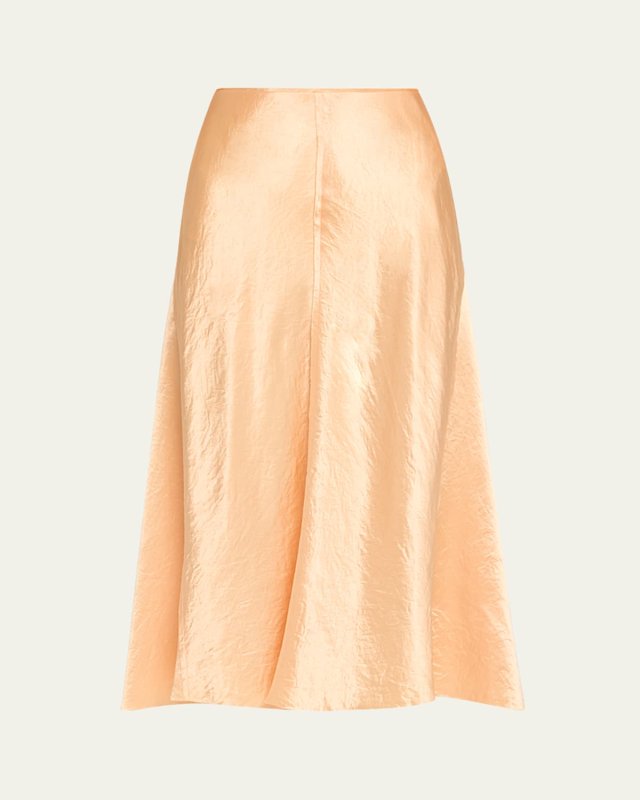 Raw-Edge Paneled Midi Slip Skirt