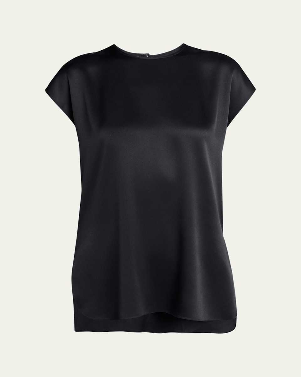 Cap Sleeve Silk Blouse