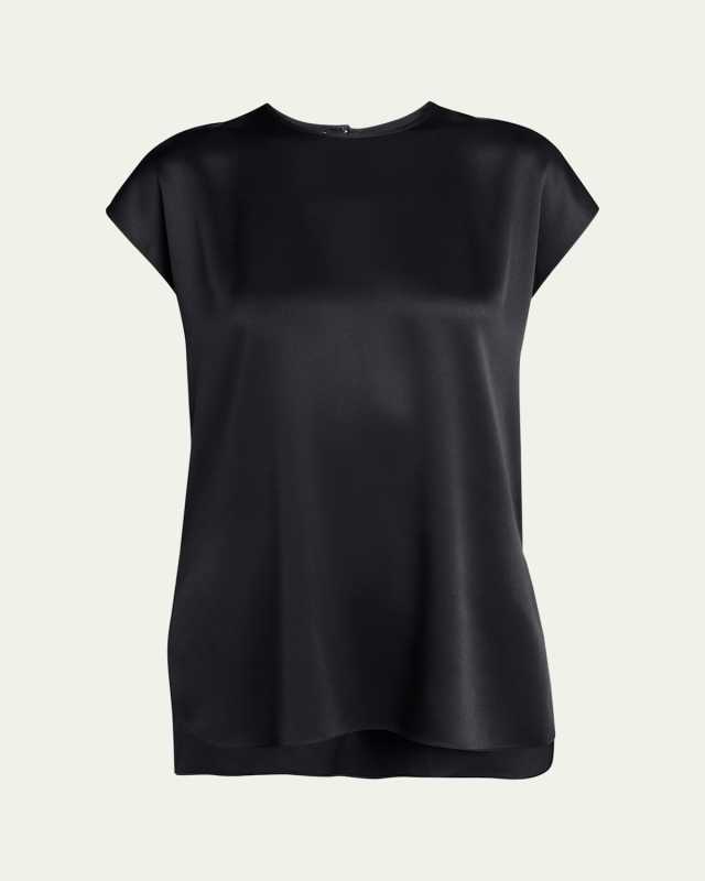 Cap Sleeve Silk Blouse