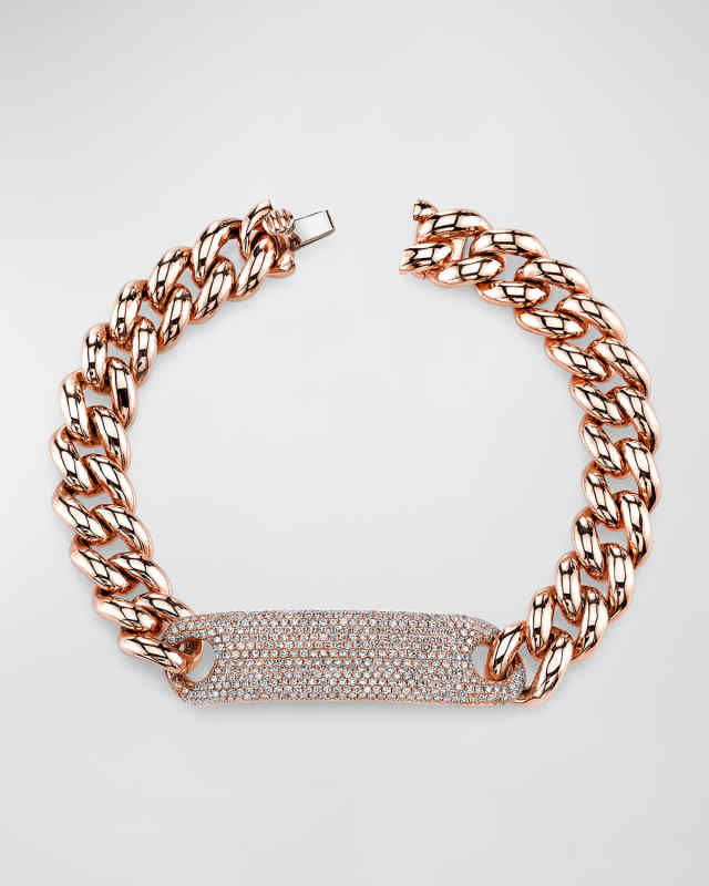 18K Rose Gold Pave Diamond ID Essential Bracelet