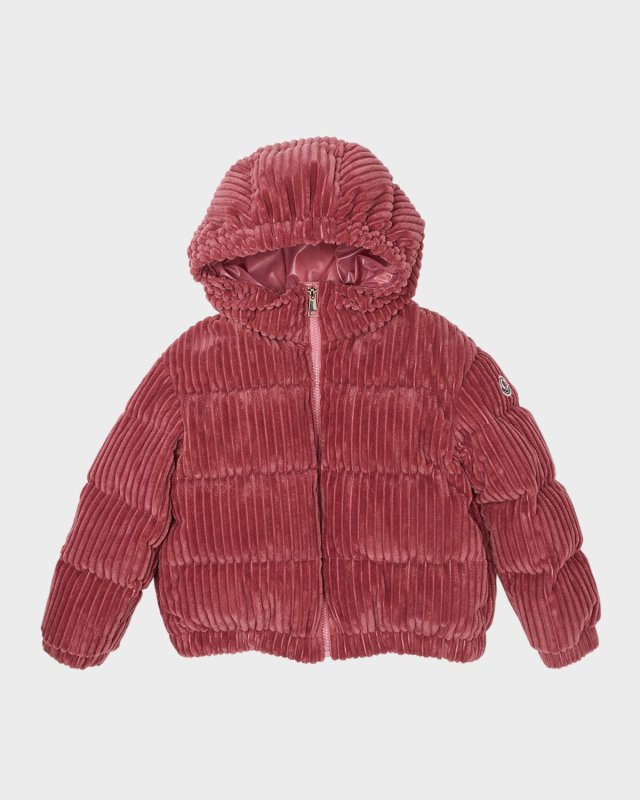 Girl's Arline Corduroy Velour Jacket, Size 4-6