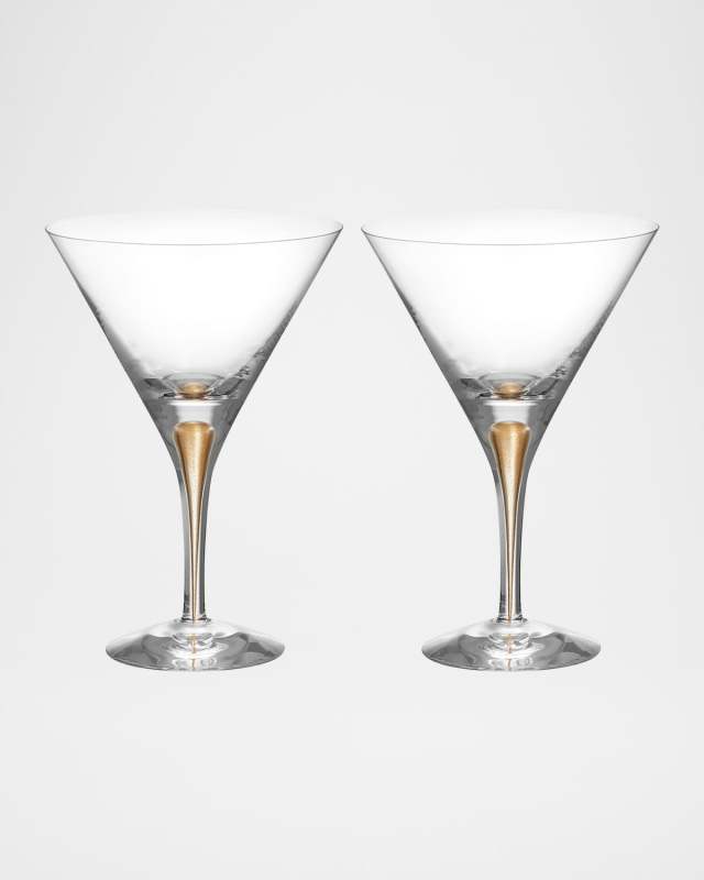 Intermezzo Gold Martini Glasses, Set of 2