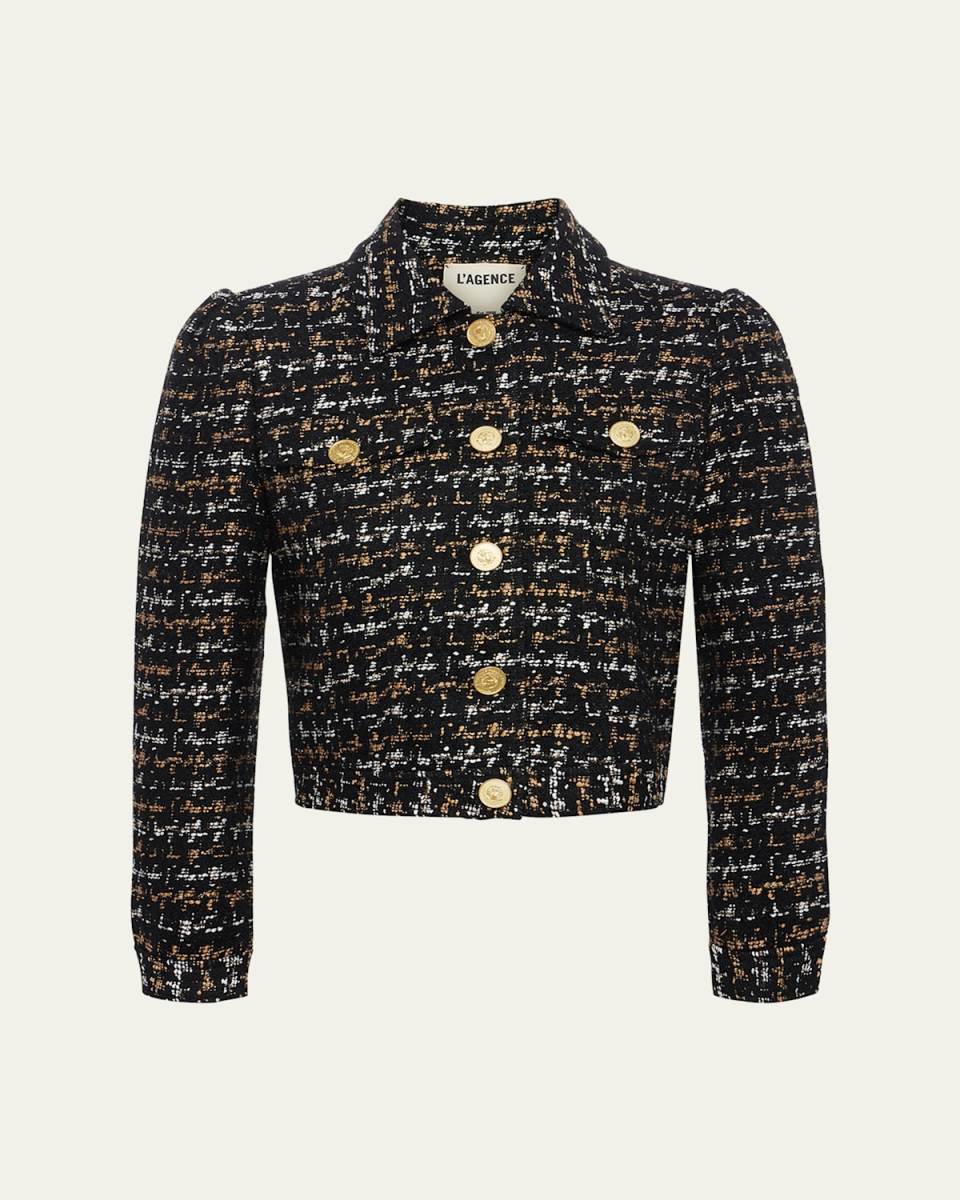 Kasey Tweed Bracelet-Sleeve Jacket
