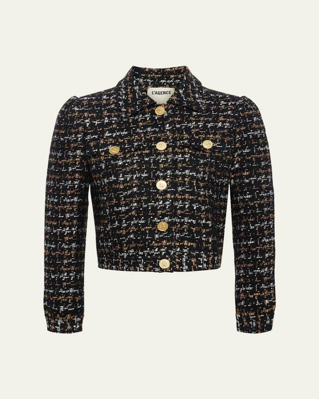 Kasey Tweed Bracelet-Sleeve Jacket