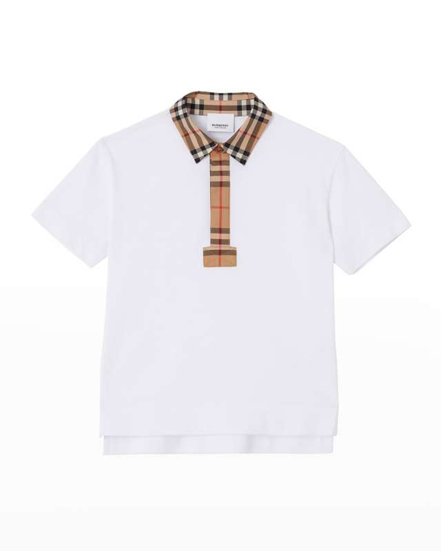 Boy's Johane Check Short Sleeve Polo Shirt, Size 3-1