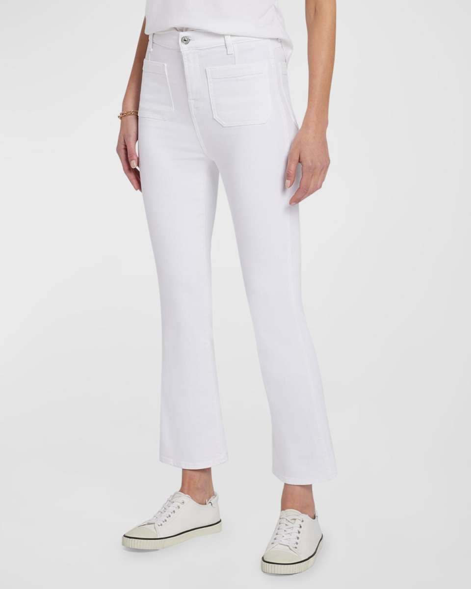 High-Rise Slim Kick-Flare Jeans with Patch Pockets