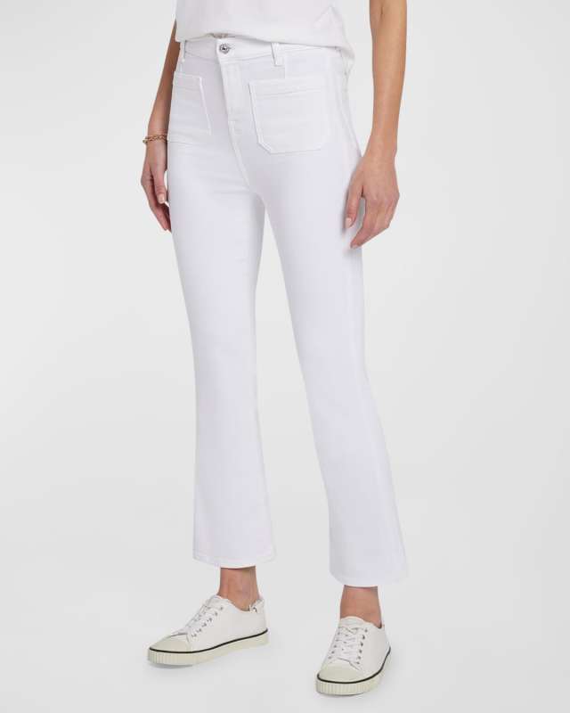 High-Rise Slim Kick-Flare Jeans with Patch Pockets