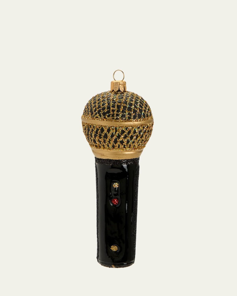 Golden Microphone Christmas Ornament