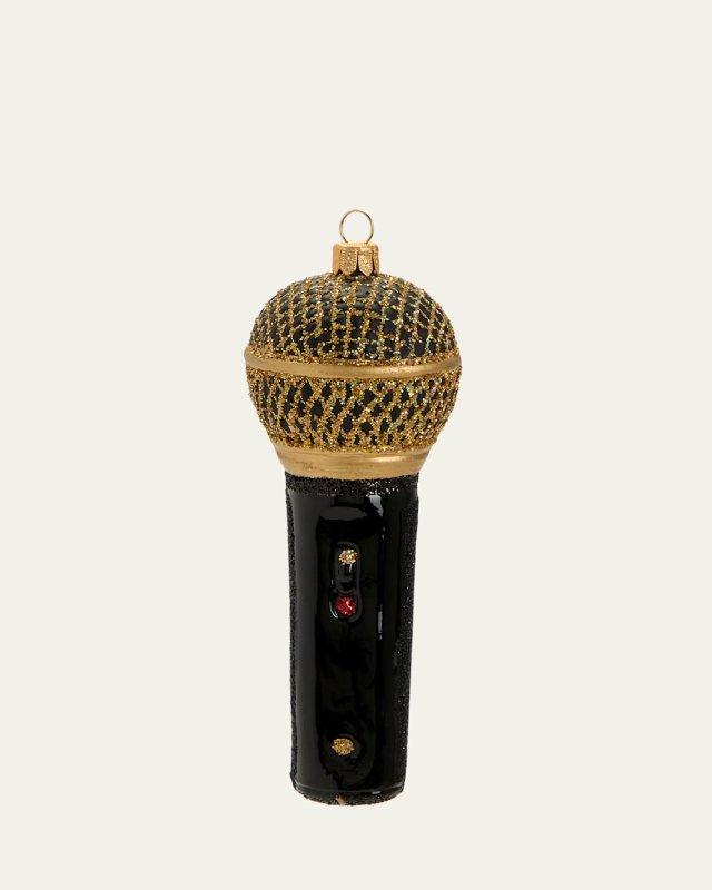 Golden Microphone Christmas Ornament