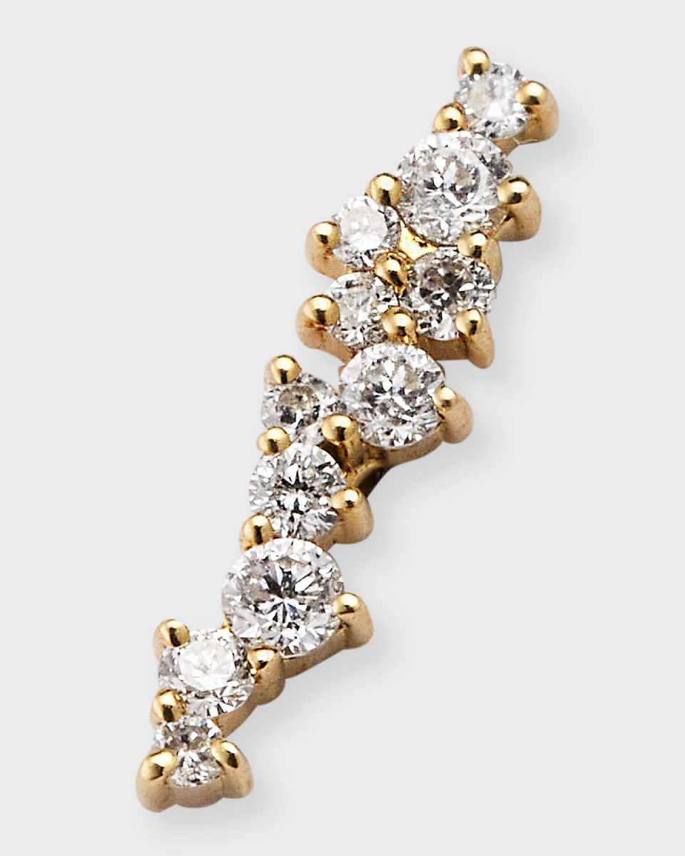 Small Diamond Cocktail Bar Stud Earring, Single
