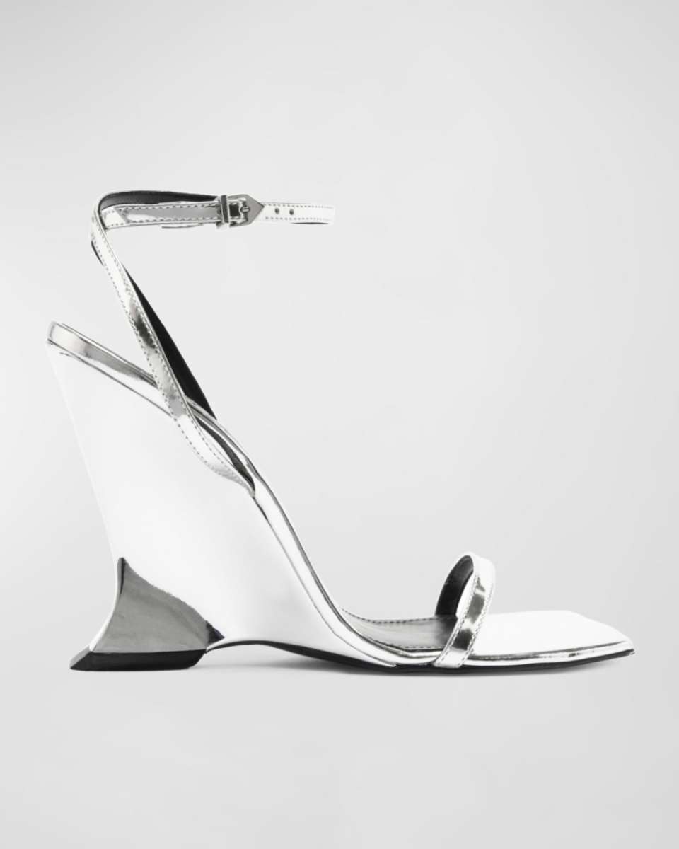 Siena Metallic Wedge Ankle-Strap Sandals