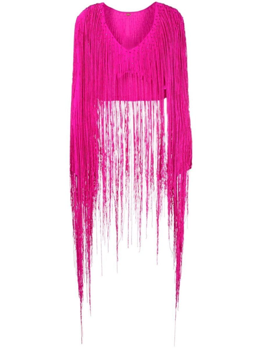 Lorena fringed cropped top