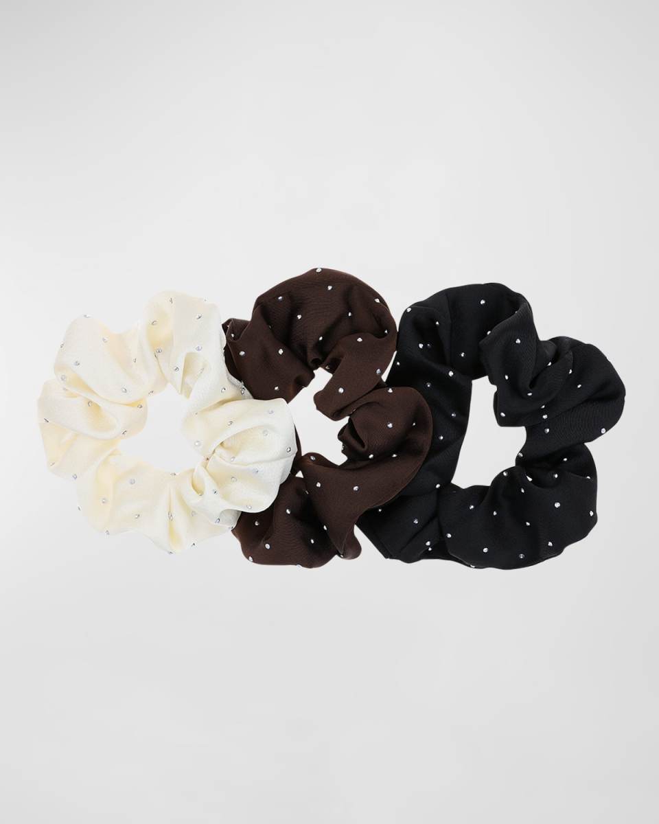 Marin Embellished Scrunchies, Set of 3