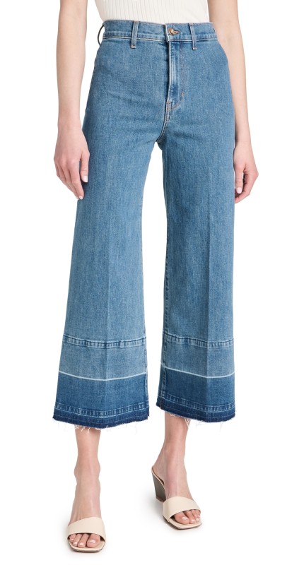 Veronica Beard Jean Grant Wide Leg Crop Jeans Globetrotter Moon