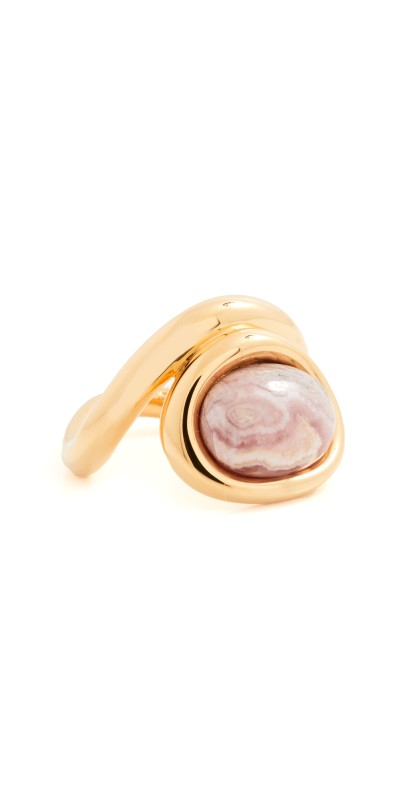 Charlotte Chesnais Bague Neo Turtle Small Ring Vermeil/Rhodochros