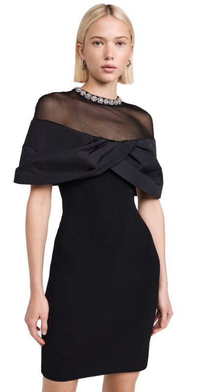 Rebecca Vallance Maeve Knit Mini Dress Black