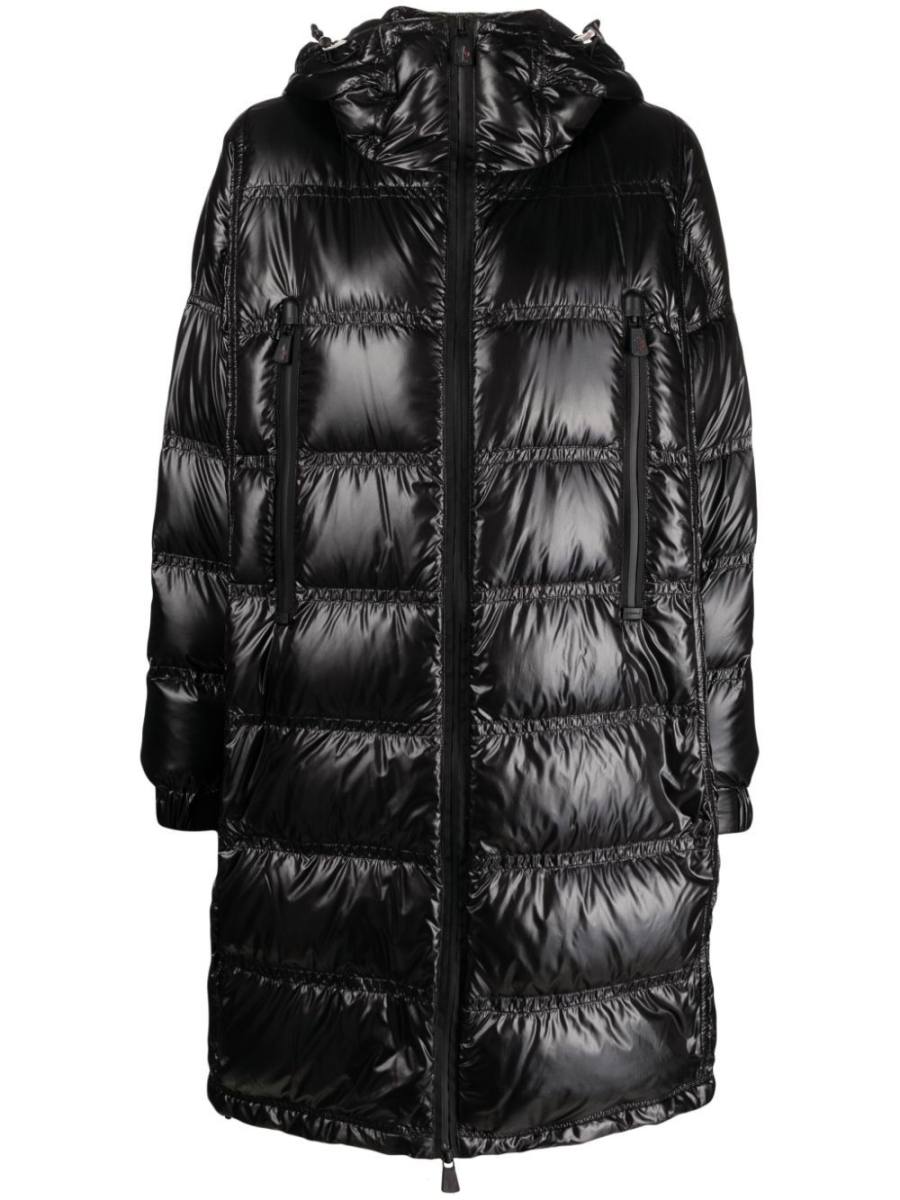 Berry high-shine padded coat