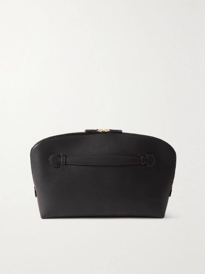 The Row Ellie leather clutch
