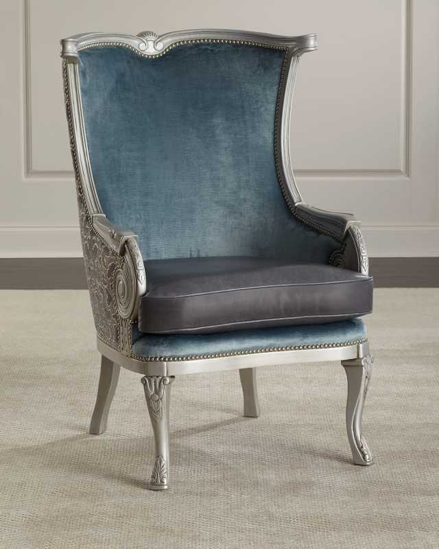 Yasmine Leather Wing Chair