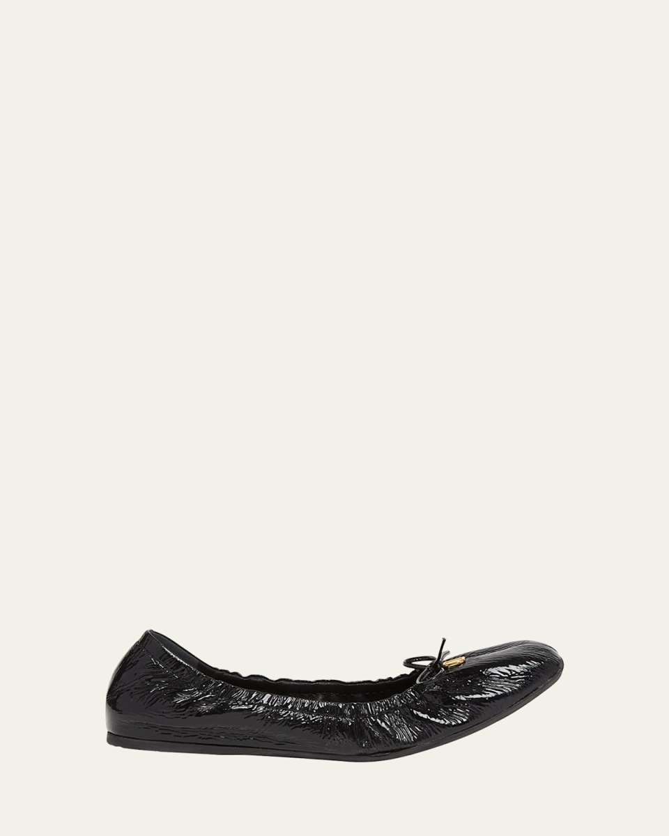 VLogo Medallion Bow Ballerina Flats